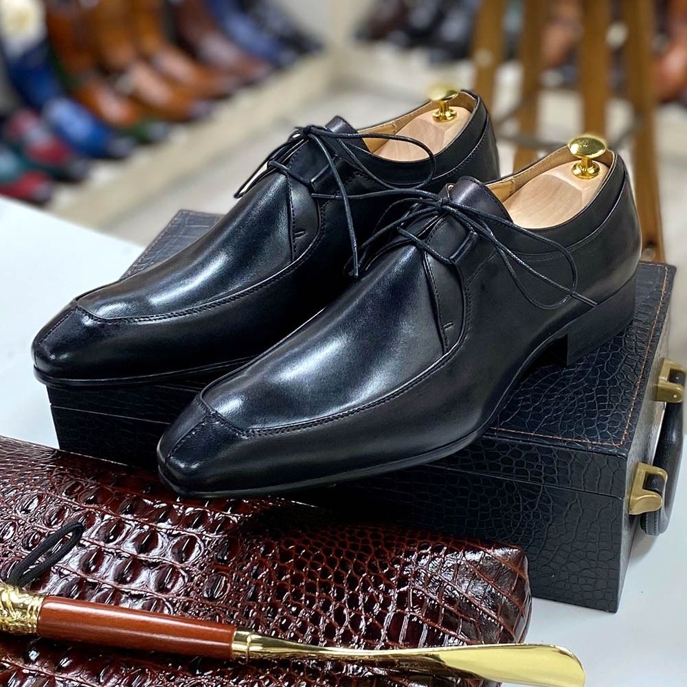 Fashion color matching leather derby shoes men's business leather dress shoes for men brogue shoes derby shoes banquet Large size men's shoes
