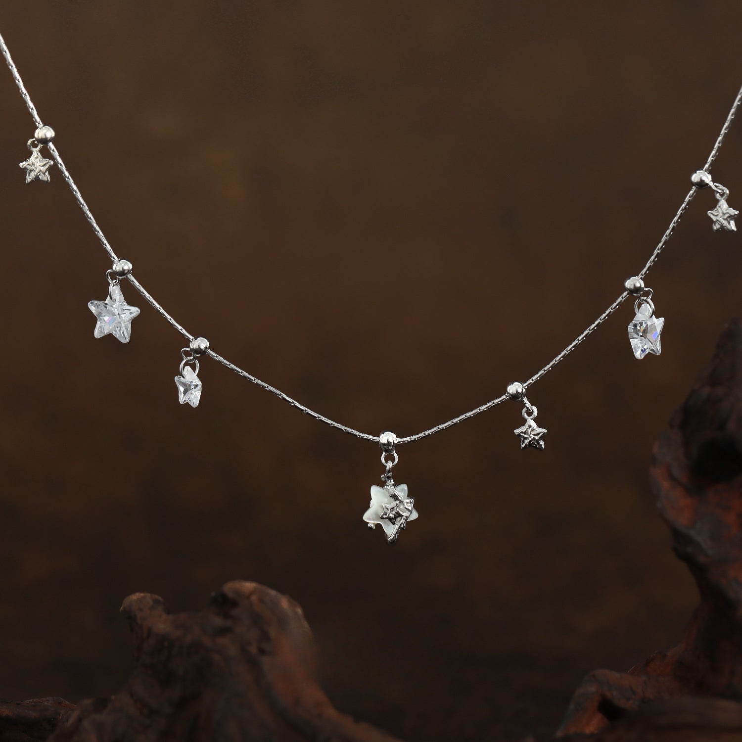 S925 Sterling Silver Star Zircon Necklace