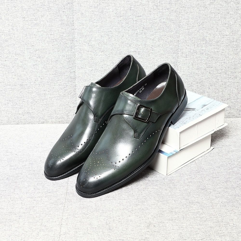 Brock retro business suit casual carved buckle men's shoes