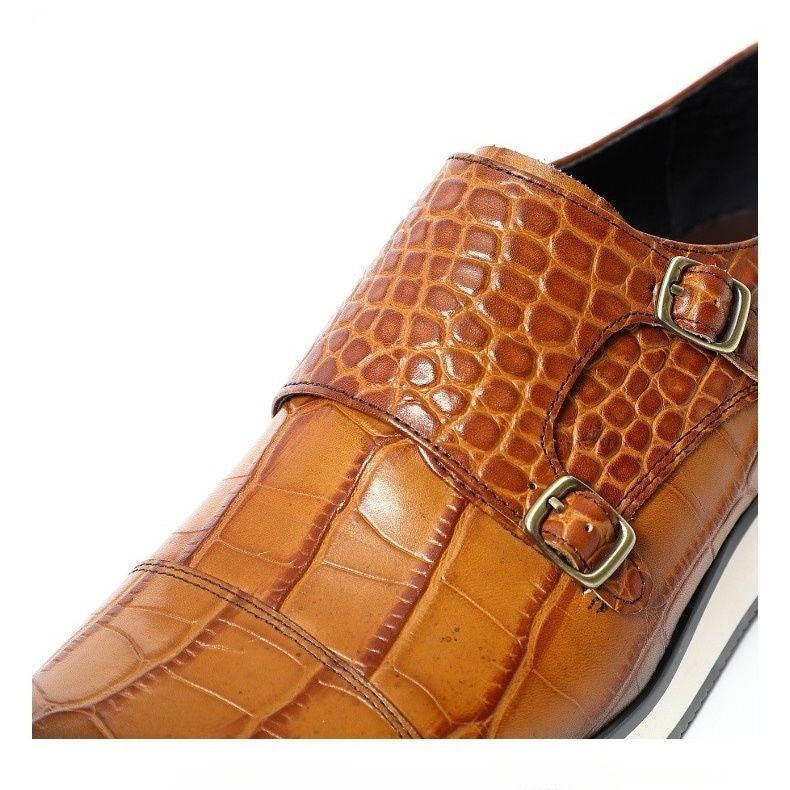 Leder Business Kleid Lederschuhe Herren Krokodil Loafer