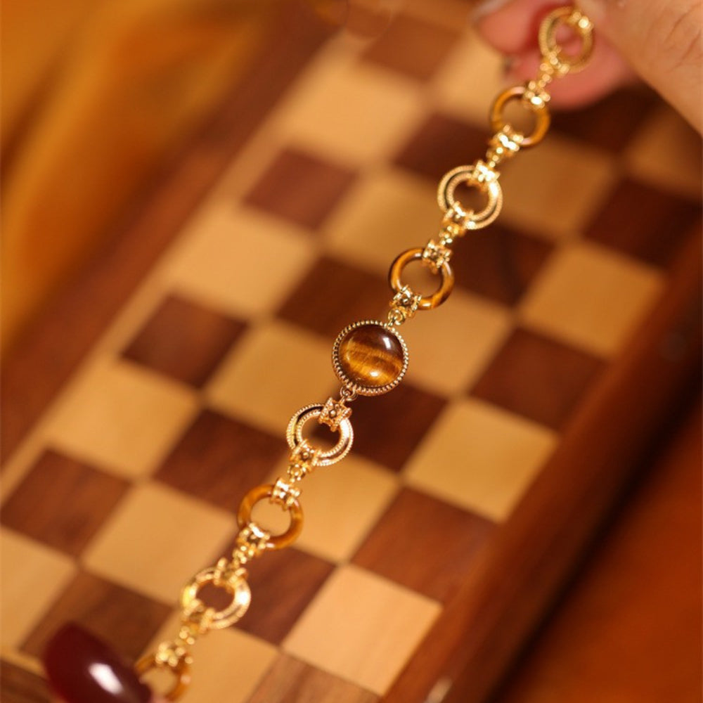 Light luxury original tiger's eye stone medieval bracelet