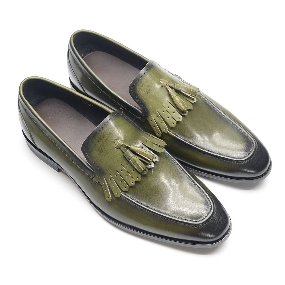 New leather fringed loafers men's business casual leather shoes
