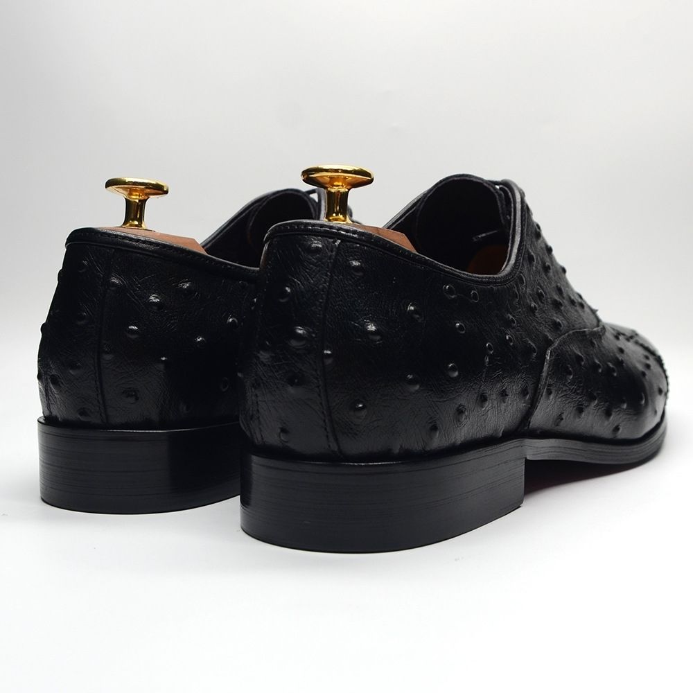 Fashion Ostrich Oxford Shoes Men's Business Dress Leather Shoes