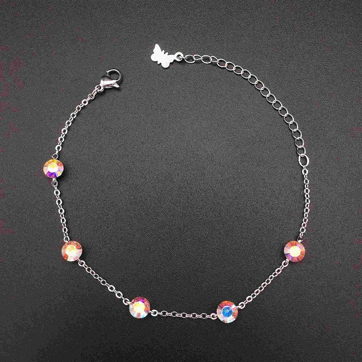 Bracelet minimaliste luxueux en cristal autrichien coloré