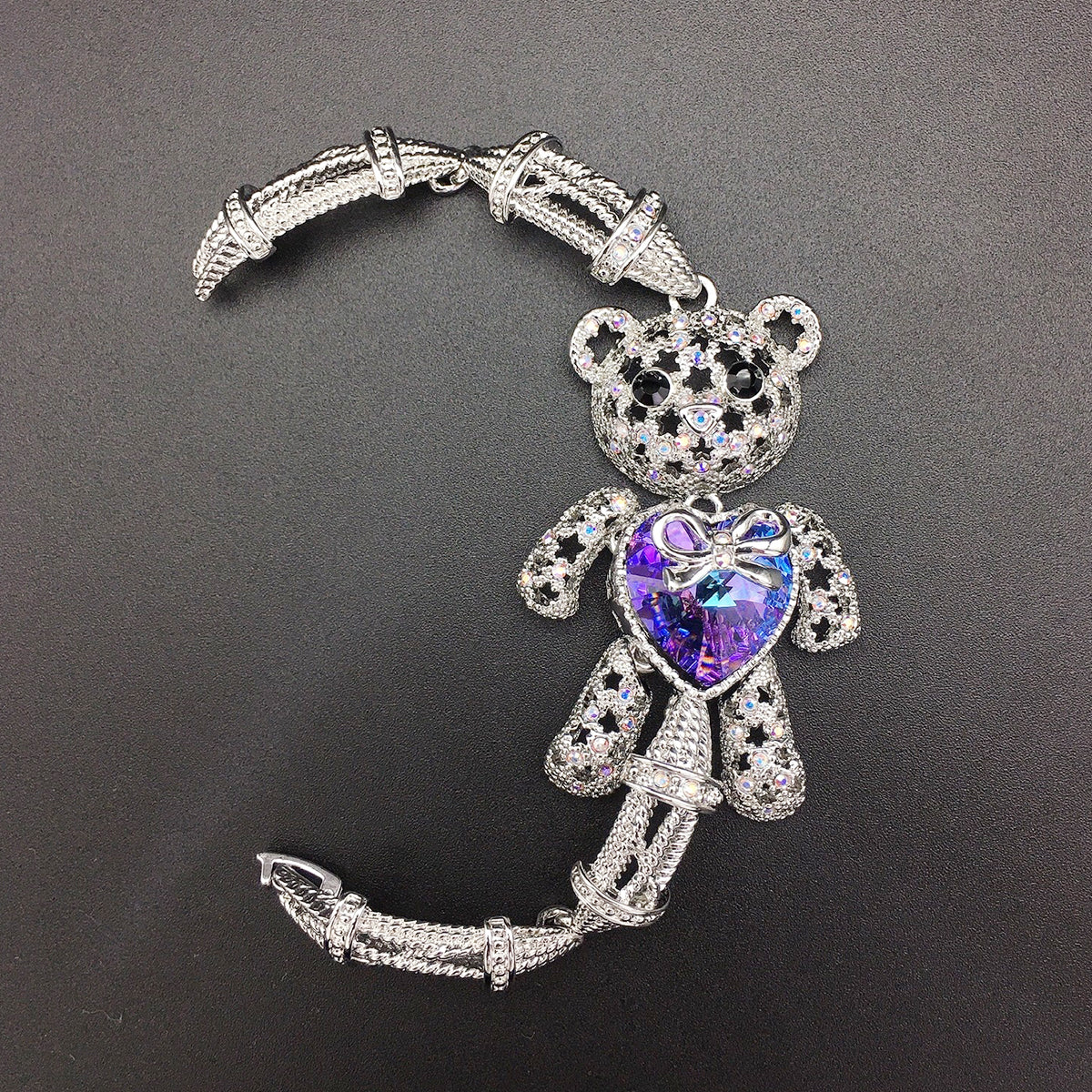 Light luxury pink flower zircon set