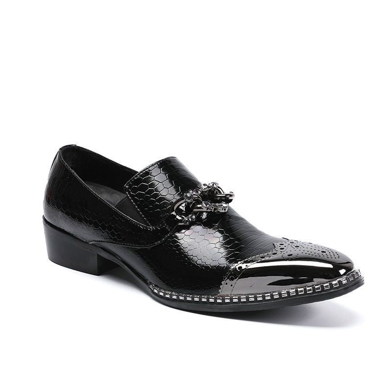 Scarpe da festa a punta in pelle nera Scarpe eleganti da uomo alla moda