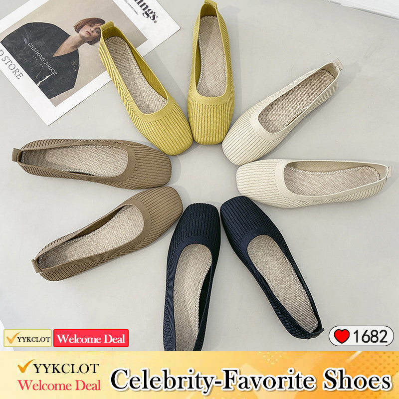 Fashion woven square head soft sole lazy loafers