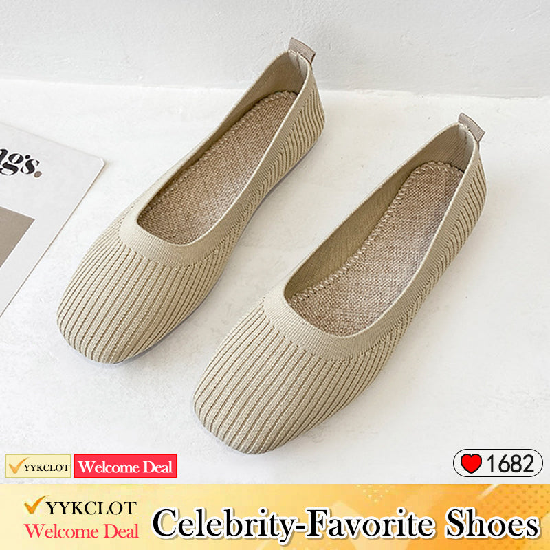 Fashion woven square head soft sole lazy loafers