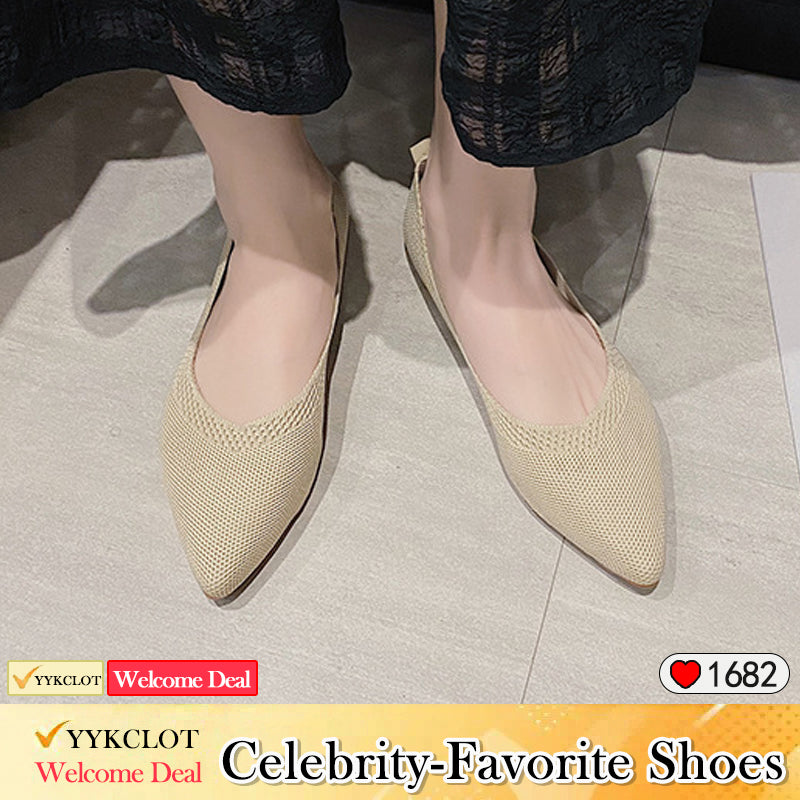 Stylish pointed woven comfortable flat loafers