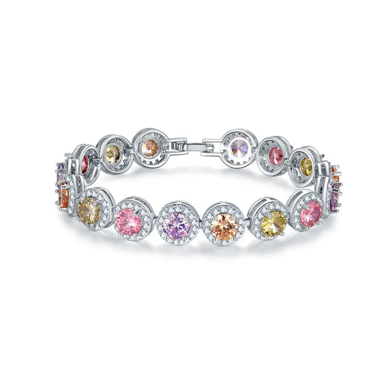 Bracelet serti de diamants et de pierres précieuses colorées tendance