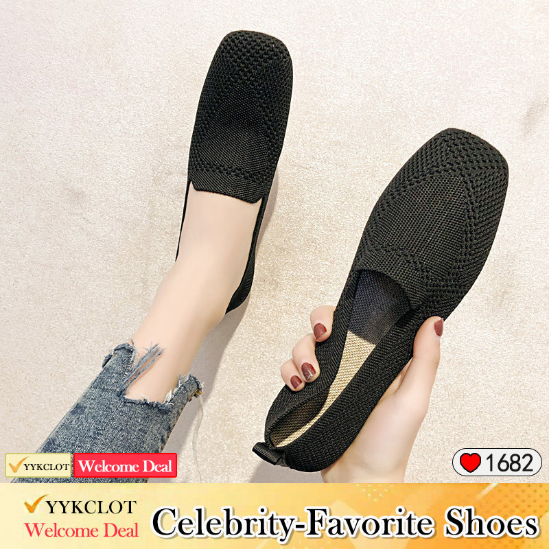 Women's Knitted Soft-soled Casual Shoes Fashion Breathable Loafers