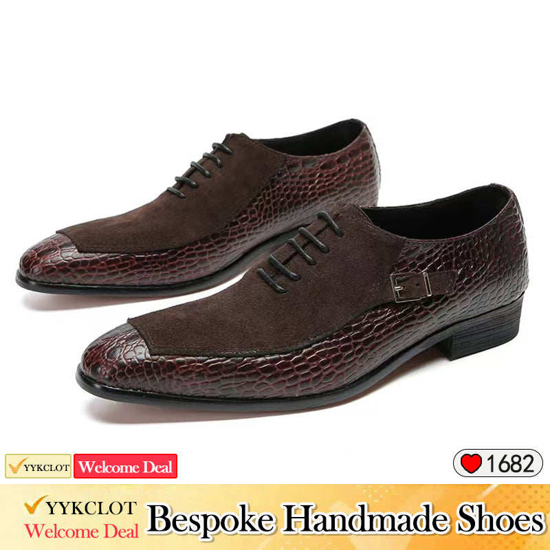British men's business dress lace-up derby shoes