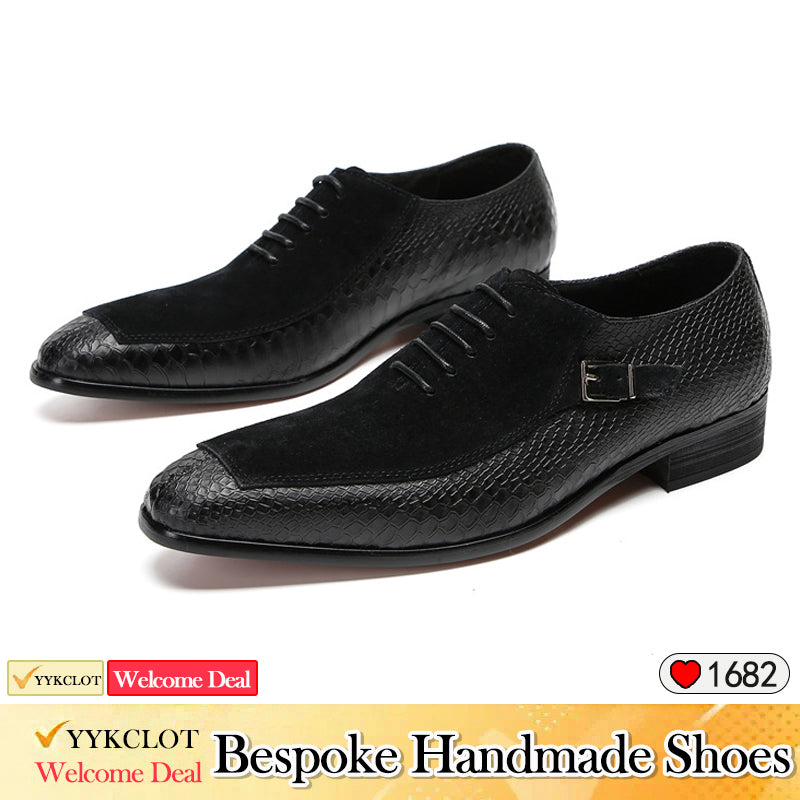British men's business dress lace-up derby shoes