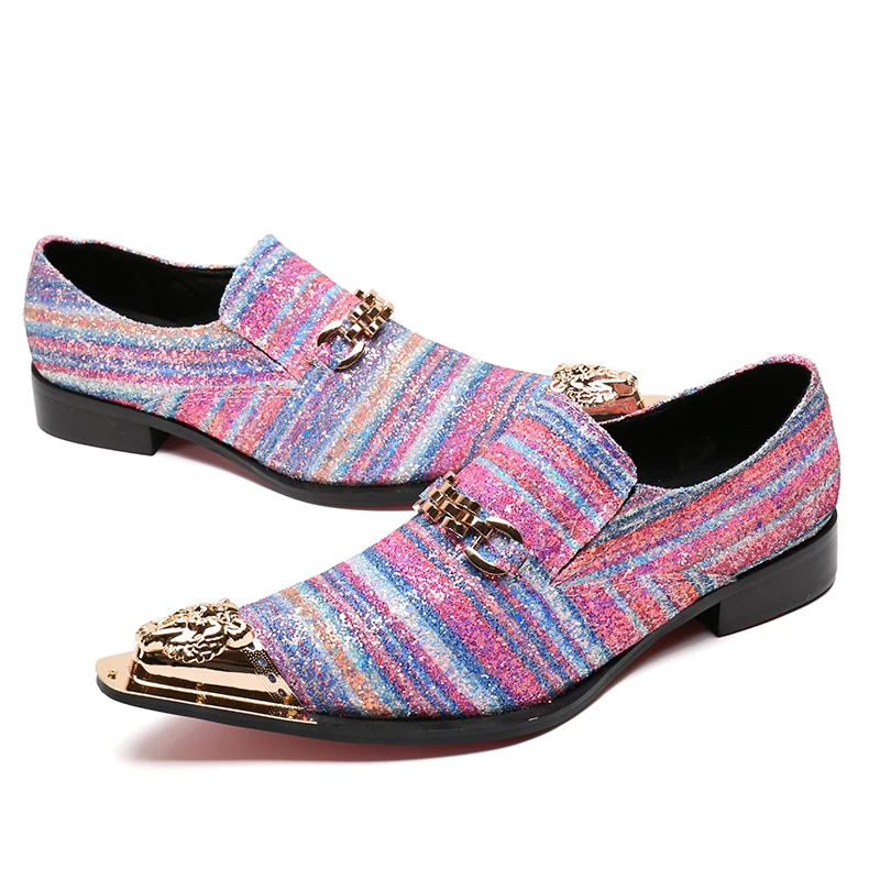 Spitz zulaufende Business-Schuhe für Herren mit Pailletten