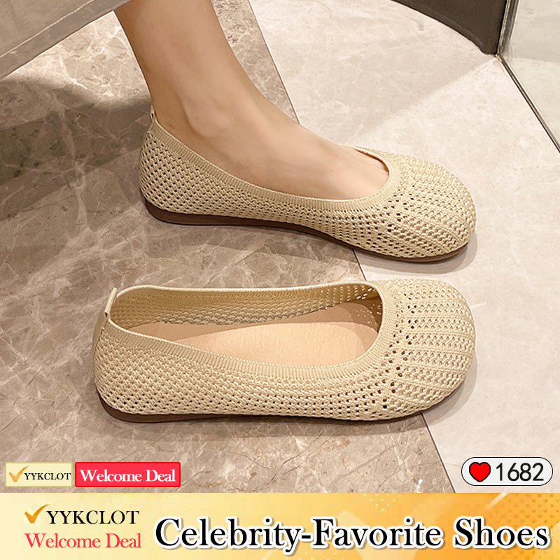 Environmentally friendly woven hollow breathable loafers