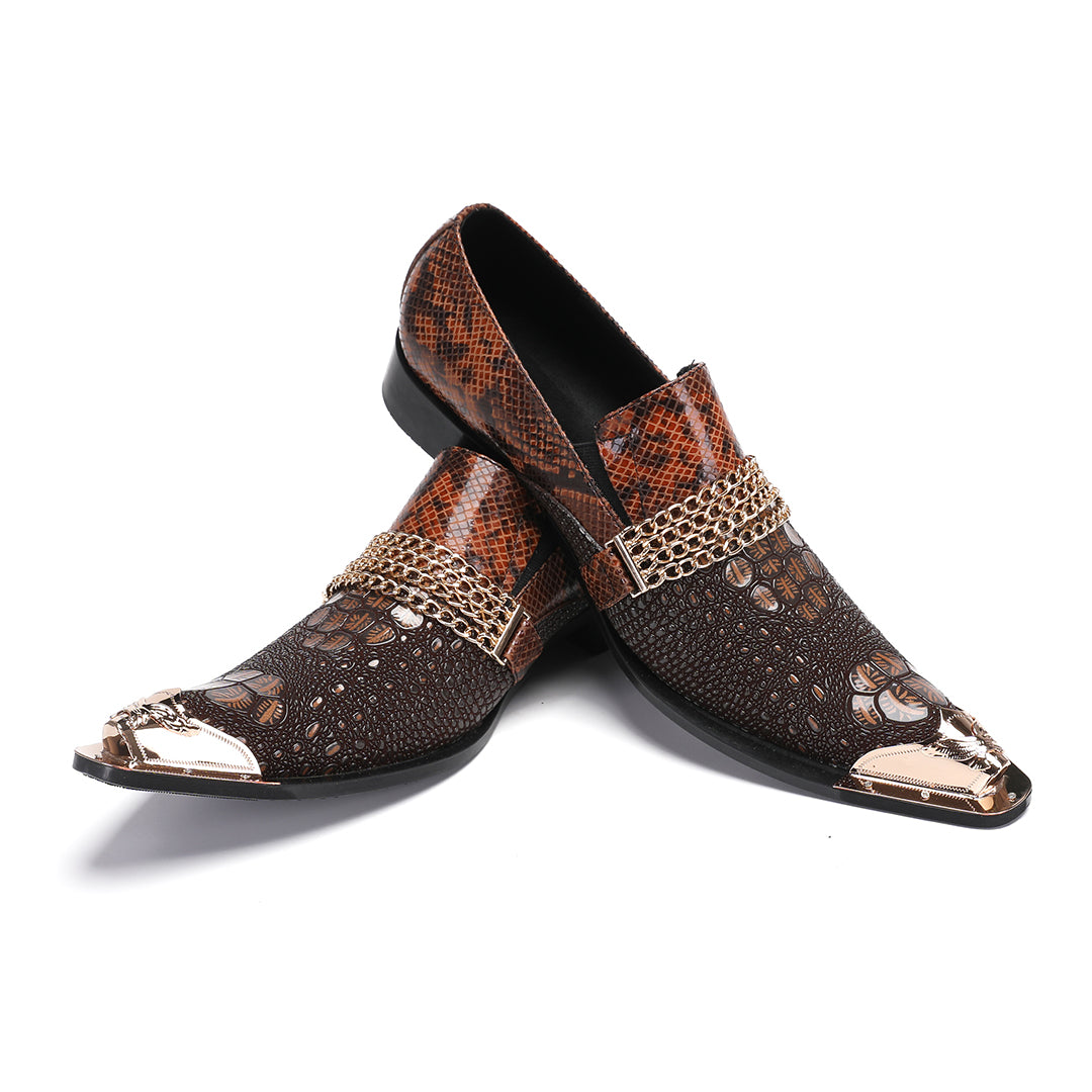 Gold handmade custom shoes Men's fashion dress shoes for men Plus Size derby shoes,Office,Party,Banquet,Wedding,Oxfords mens brogue shoes