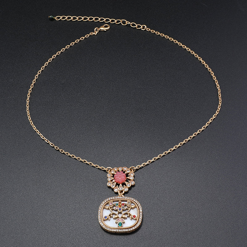 Chic Gold Jewelry Ensemble with Colorful Gem Inlays for Daily Sophistication