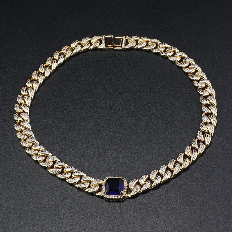 Luxury Gold Cuban Link Necklace, Bracelet & Earrings Set for Evening Galas