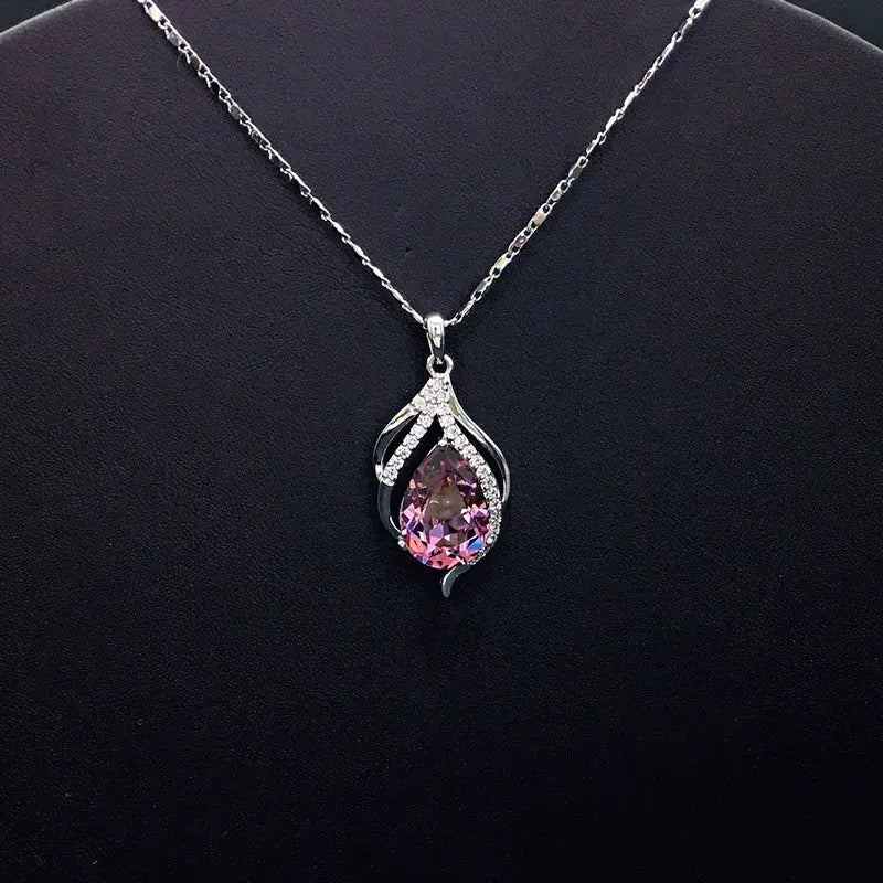 Collier Halo en Aigue-marine Étincelante