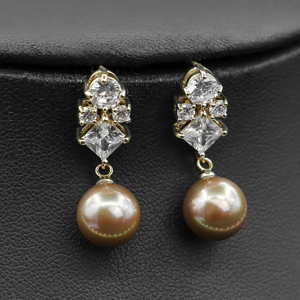 Parure de bijoux de mariage polyvalente en perles Collier et boucles d'oreilles