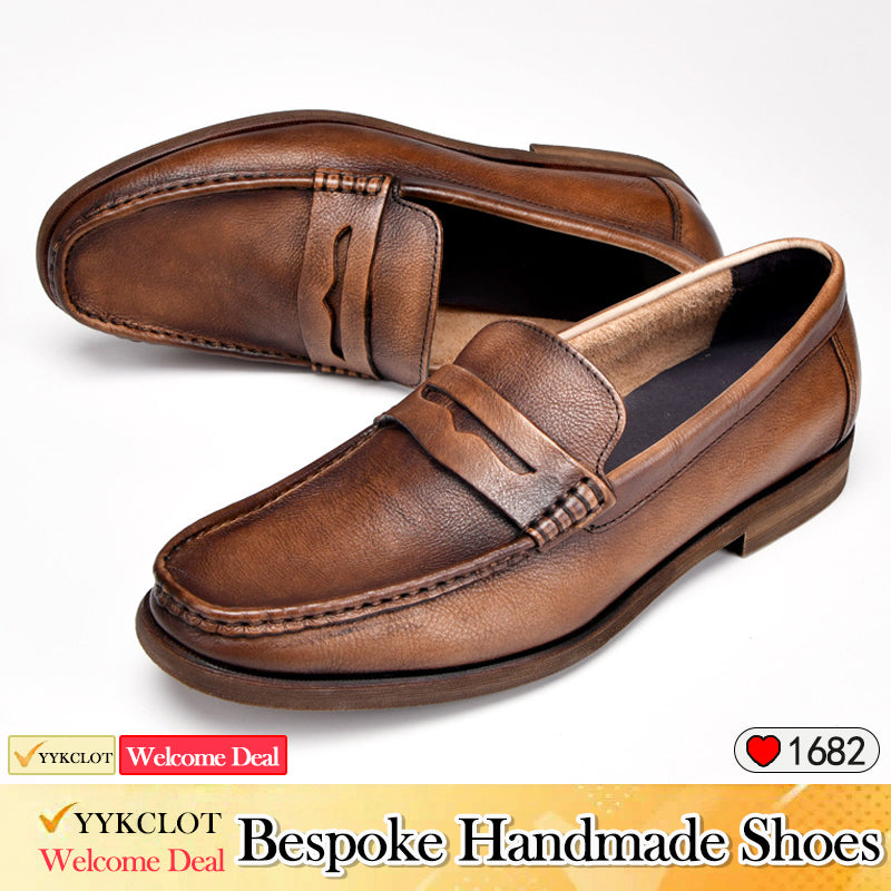 Retro high-end men's formal leather shoes breathable deodorant loafers