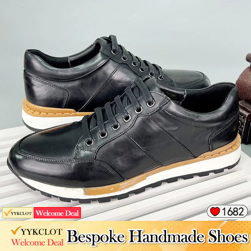 Scarpe casual da uomo in pelle blu alla moda, da ginnastica da esterno