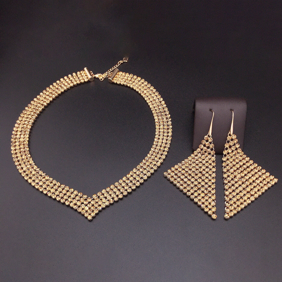 Sparkling Rhinestone Choker Set for Women – Party Jewelry