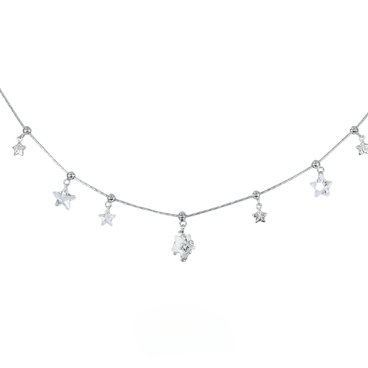 S925 Sterling Silver Star Zircon Necklace