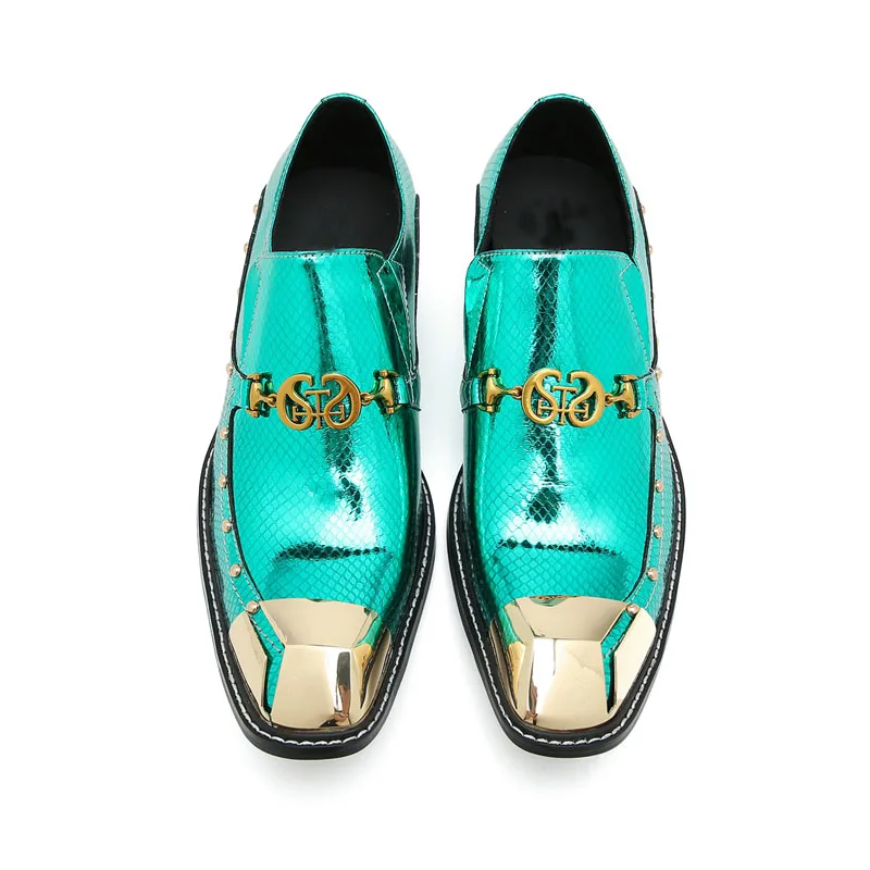 Green casual leather shoes Men's Oxford fashion dress shoes for men Party Banquet and Wedding Elegant Shoes derby shoes mens brogue shoes