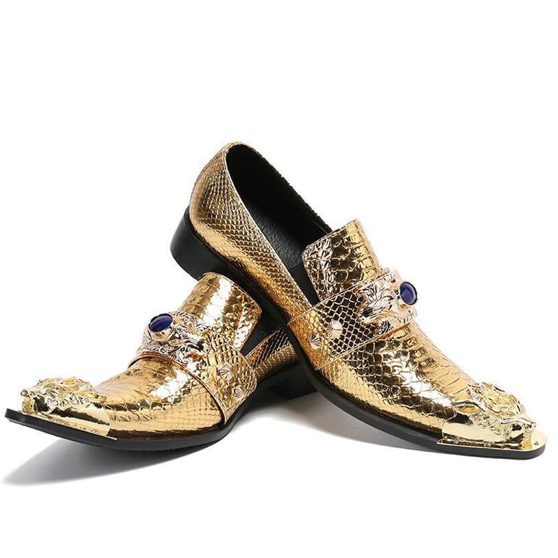 Gold persönlichkeit spitze kleid schuhe herrenmode kleid schuhe