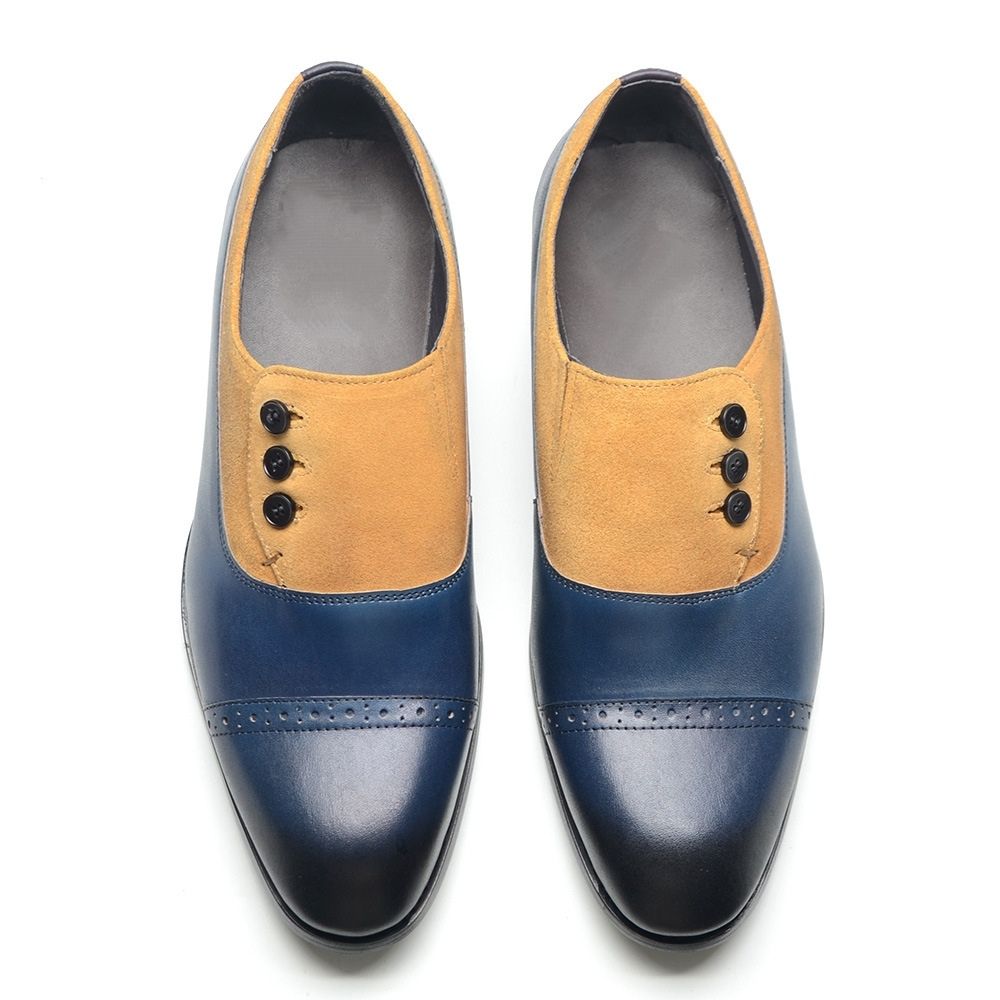 Leder Doppel Farbe Leder Schuhe Herren Kleid Casual Loafers