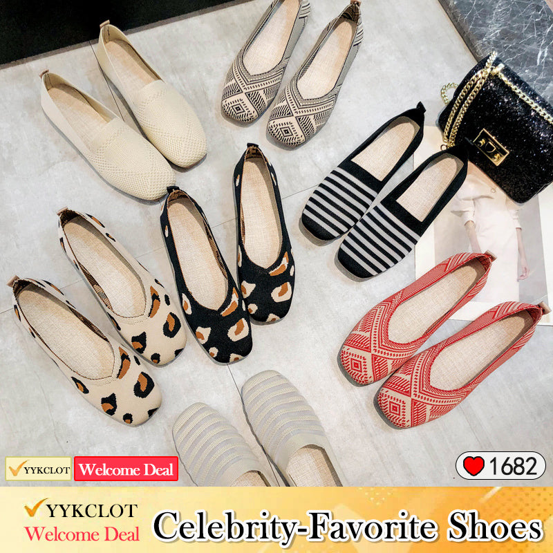 Women's Knitted Soft-soled Casual Shoes Fashion Breathable Loafers
