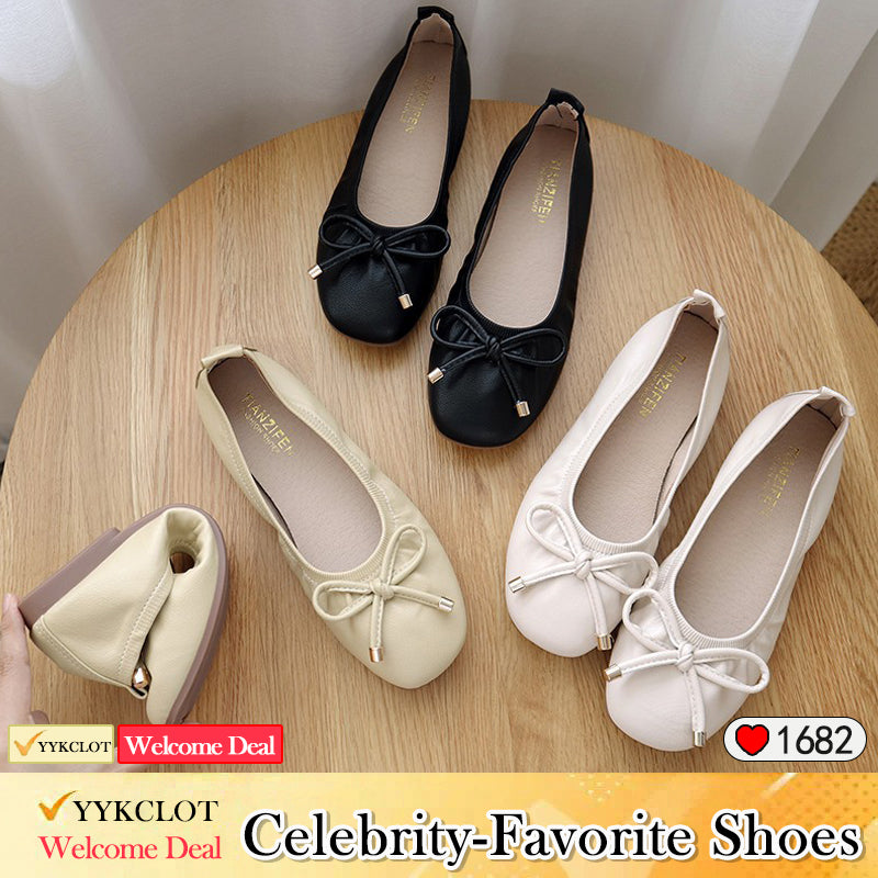 Fashionable summer bow casual flat bottomed women's loafers