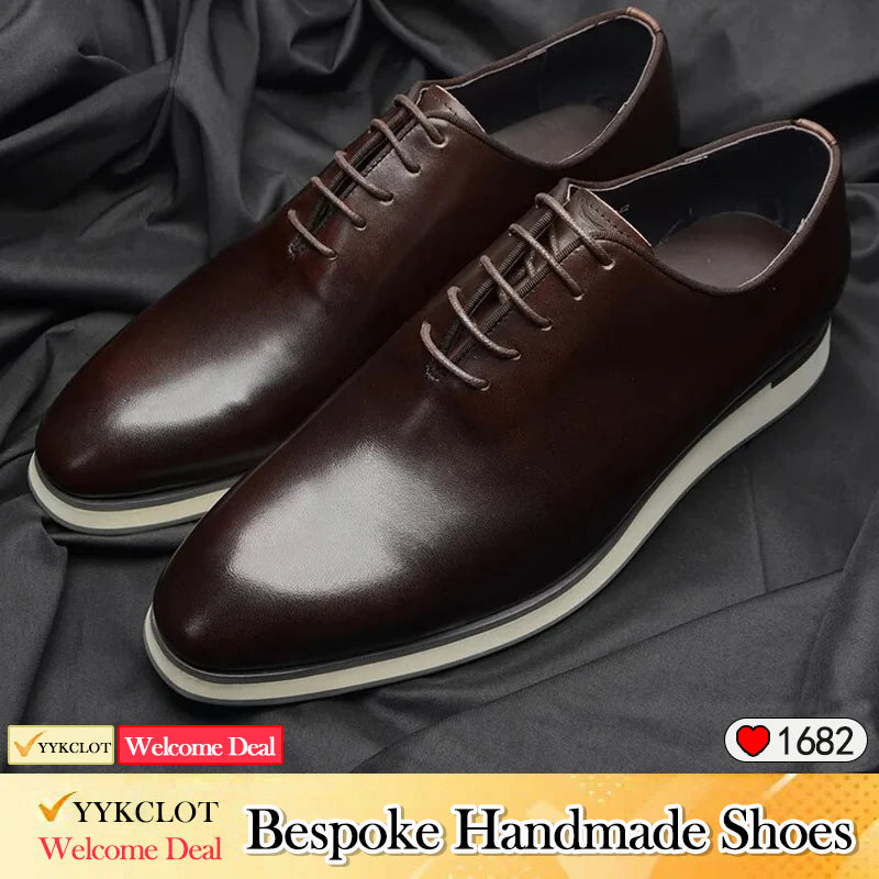 Chaussures décontractées en cuir noir Baskets plates tendance pour homme