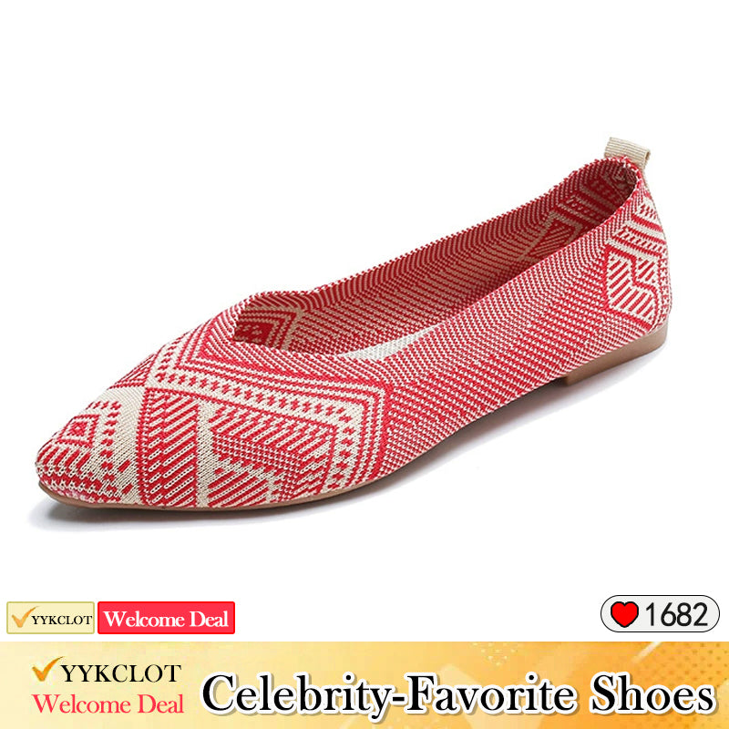 Fashion pointed woven soft-soled casual shoes