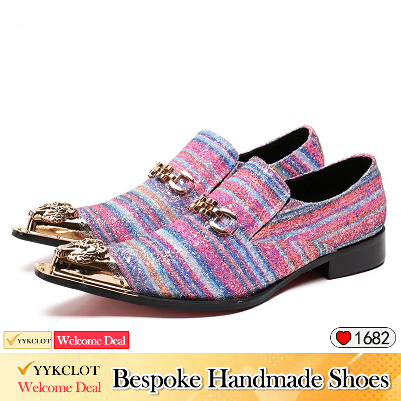 Spitz zulaufende Business-Schuhe für Herren mit Pailletten