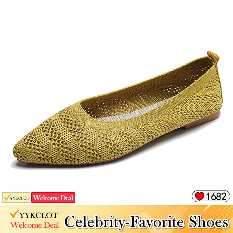 Fashion pointed woven soft-soled casual shoes