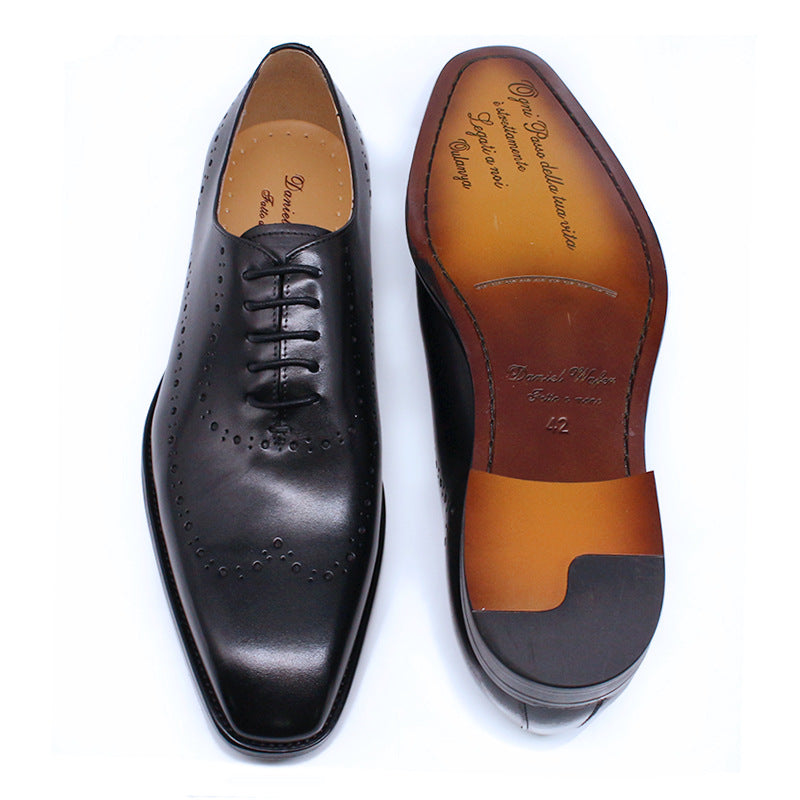Carved Brock Dress Small Square Head Men's Oxford Shoes