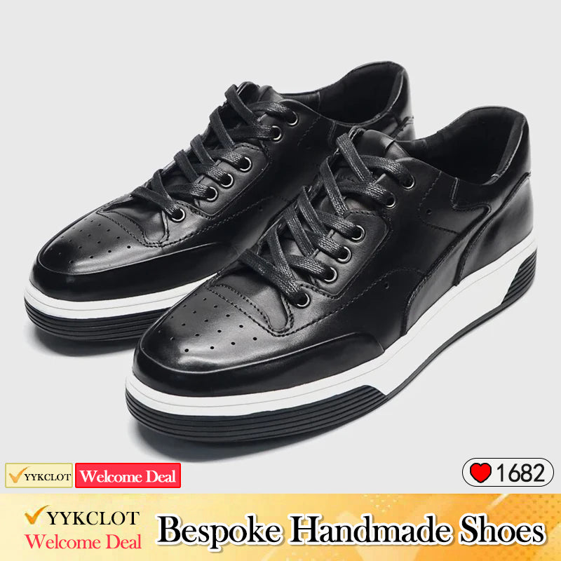 Scarpe casual di lusso in pelle fatte a mano, sneakers basse da uomo per l'esterno