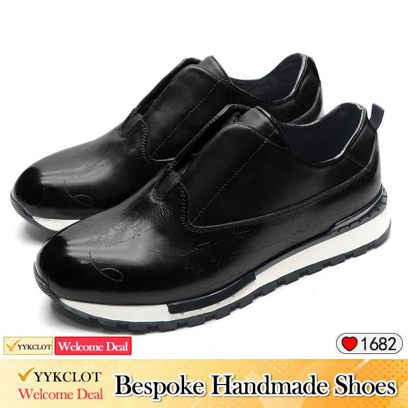 Chaussures décontractées pour hommes style britannique baskets en cuir à semelle épaisse