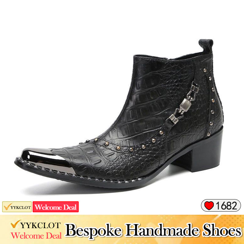 High heels, pointed leather boots, men's shoes, cowboy boots, motorcycle boots, Chelsea boots
