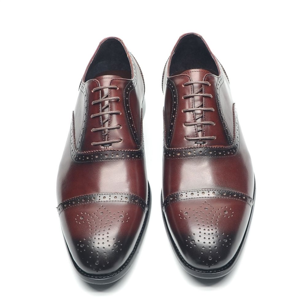 Color matching engraved Brock leather shoes men's business dress loafers
