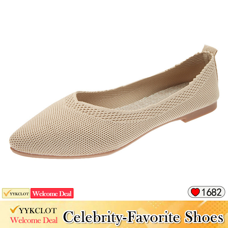 Fashion pointed woven soft-soled casual shoes