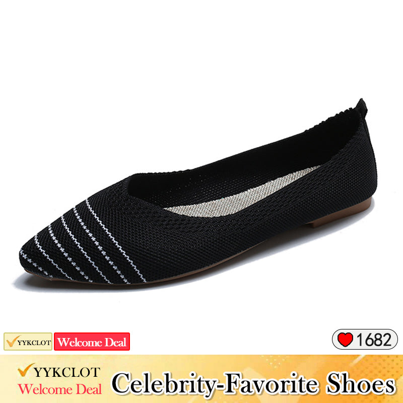 Fashion pointed woven soft-soled casual shoes