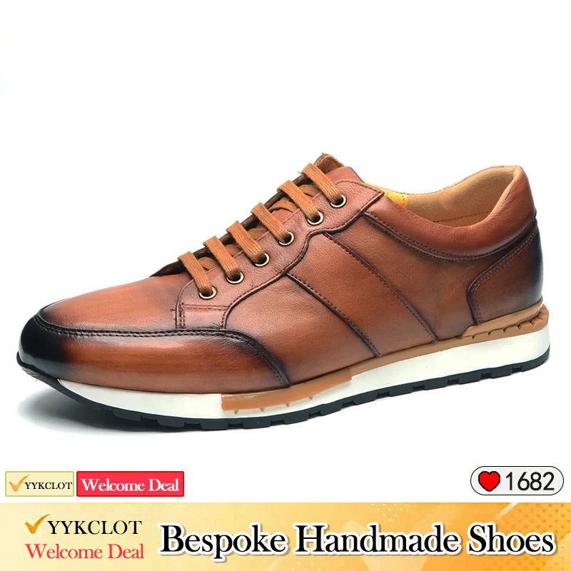 Scarpe casual da uomo in pelle blu alla moda, da ginnastica da esterno