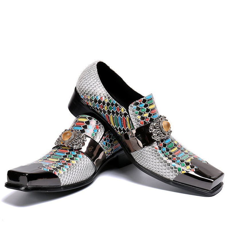 Colorful stylish leather party shoes Men's dress shoes