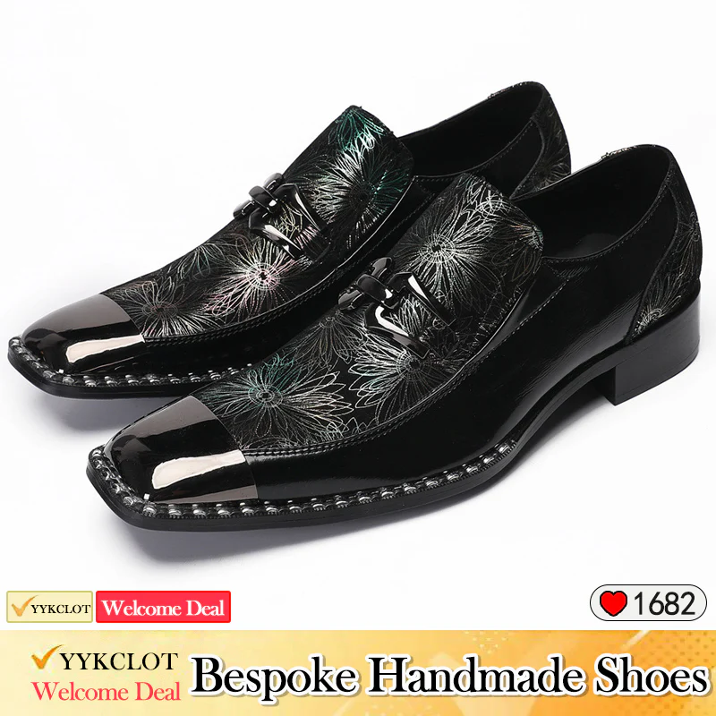 Green casual leather shoes Men's Oxford fashion dress shoes for men Party Banquet and Wedding Elegant Shoes derby shoes mens brogue shoes