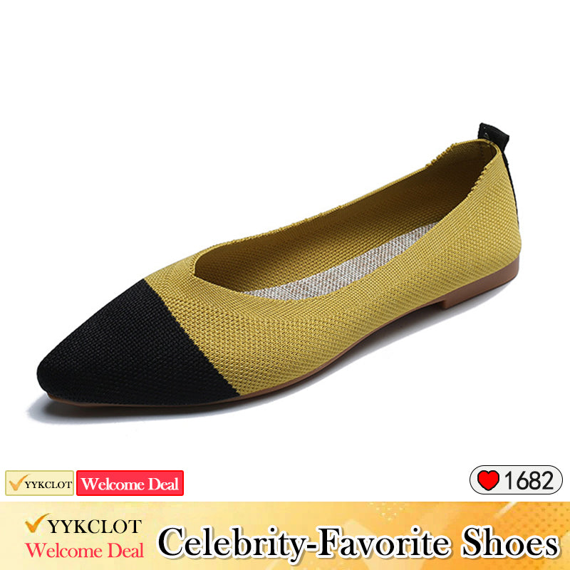 Fashion pointed woven soft-soled casual shoes