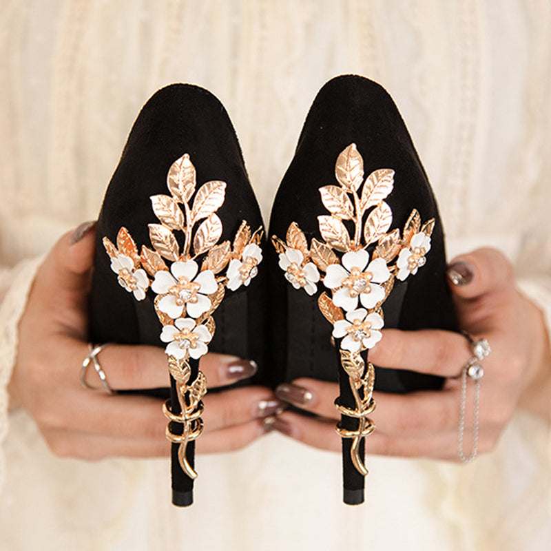 Fashion light luxury pointed wedding shoes banquet high heels