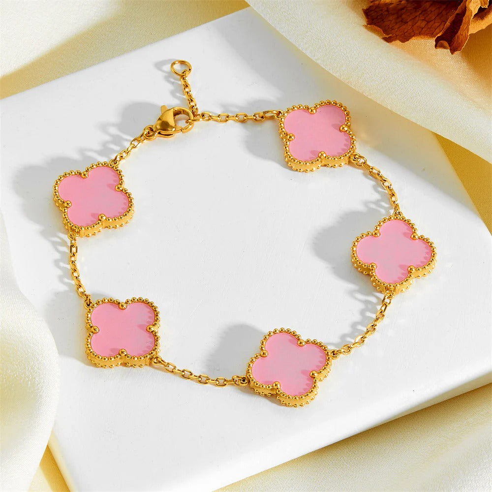 Sterling Silver Clover Laser Bracelet